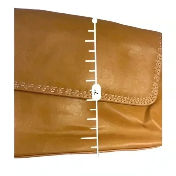 Relic cognac vegan leather contrast stitch adjustable strap shoulder bag purse - Picture 8 of 13